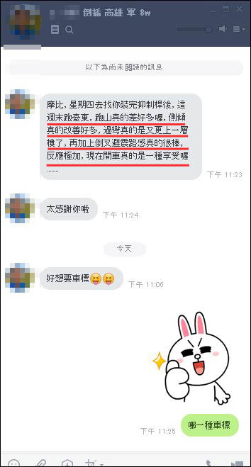 抑制桿加上倒叉避震路感真的很棒.JPG